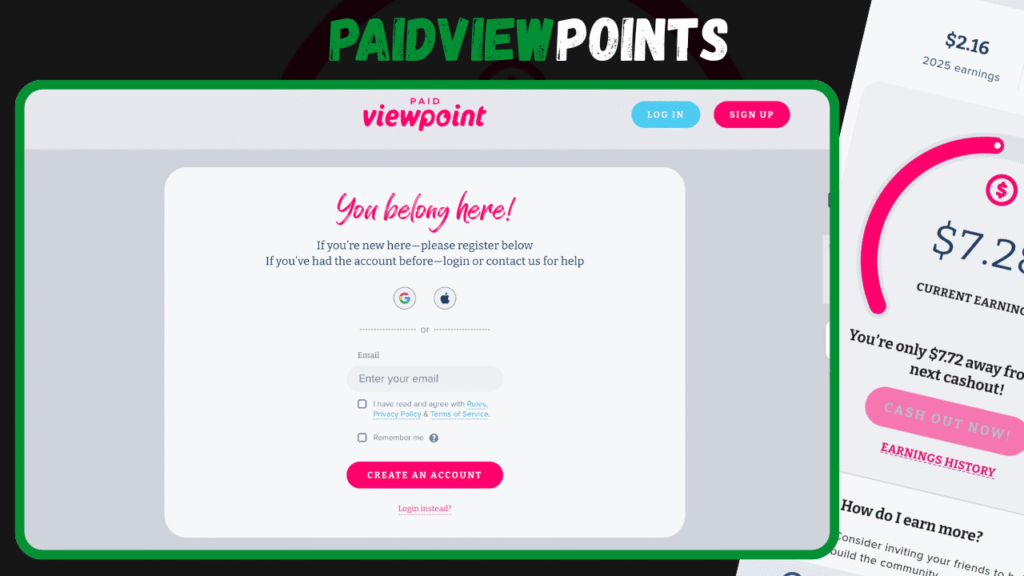 How to create your Paidviewpoints account 
