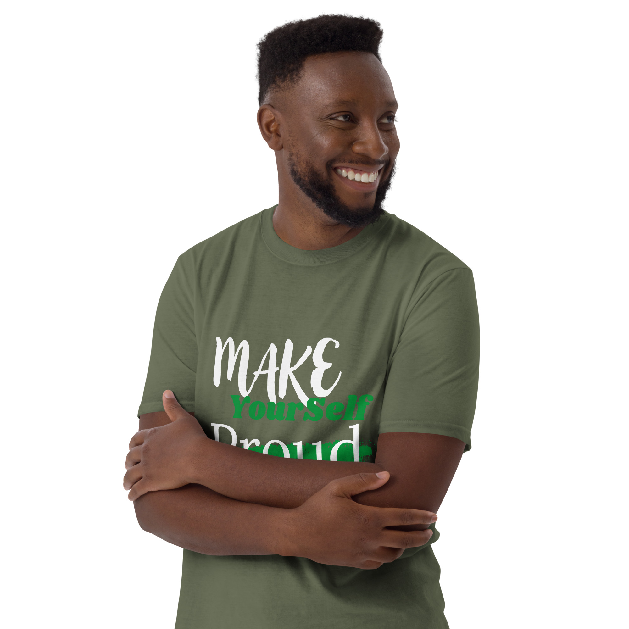 Make Yourself Proud Yellow & Black Short Sleeve Unisex T-Shirt – Cotton Streetwear - Image 5