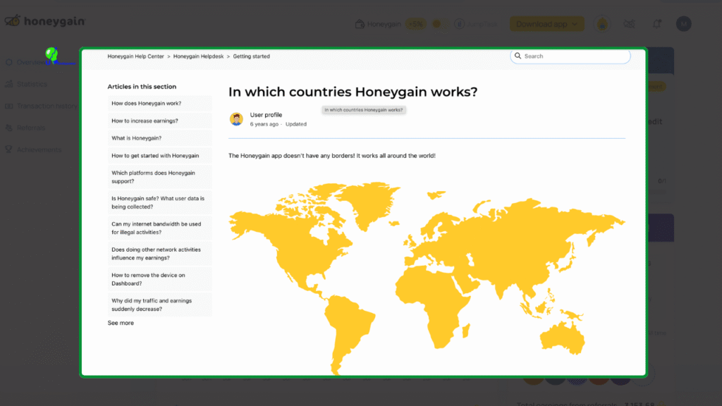 In Which Country Honeygain works?
