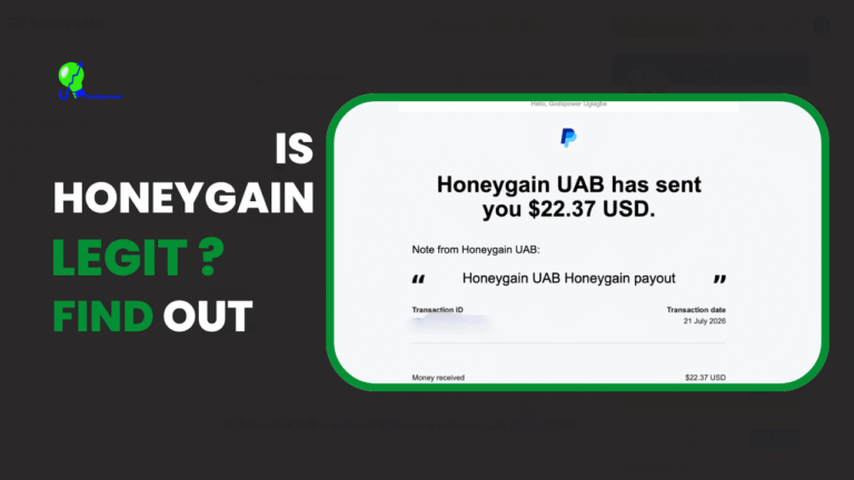 Is Honeygain legit? PayPal email showing a real $22.37 payment from honeygain review